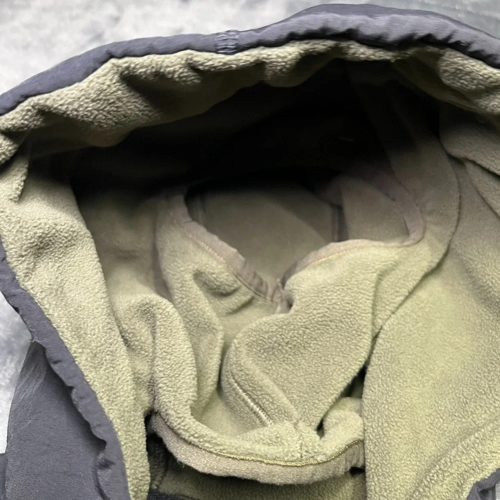 The North Face Rivington Jacket Men's Large Green Hooded Fleece Full Zip Snaps